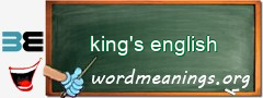 WordMeaning blackboard for king's english